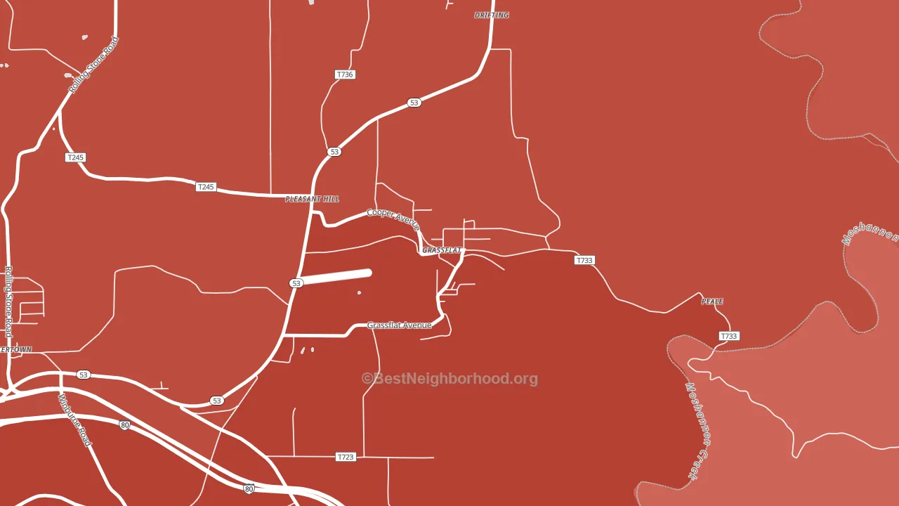 Grassflat, PA block-group political-lean map