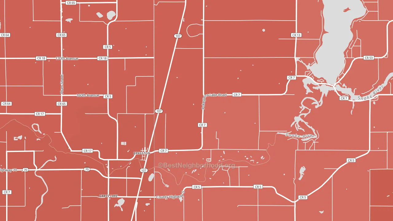 Grasston, MN block-group political-lean map