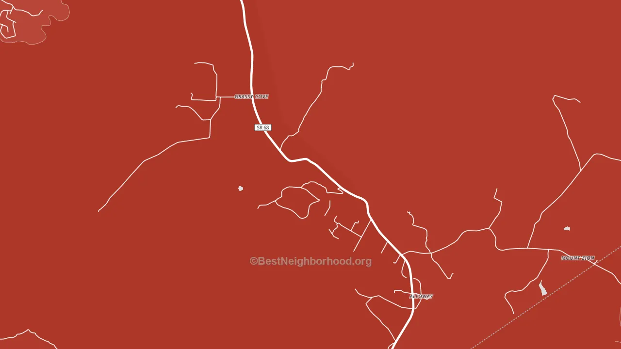 Grassy Cove, TN block-group political-lean map
