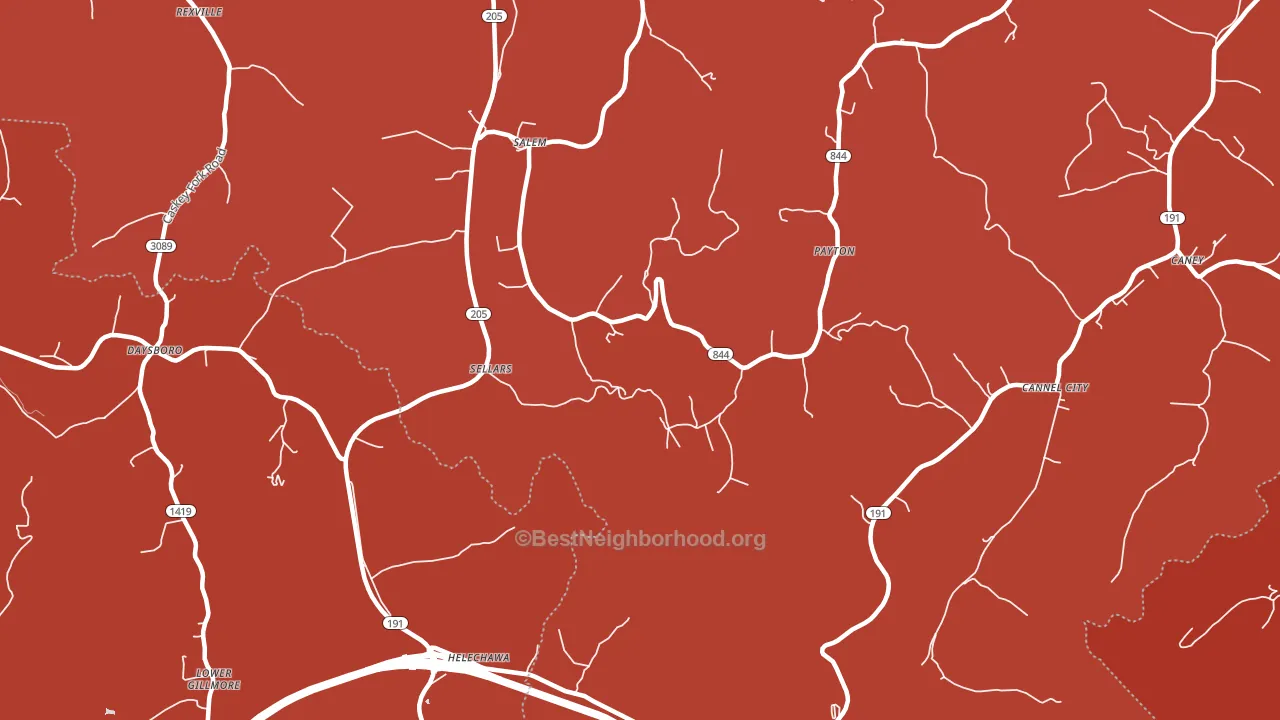 Grassy Creek, KY block-group political-lean map