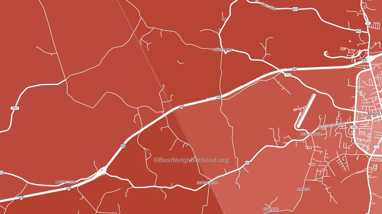 Grassy Lick, KY block-group political-lean map