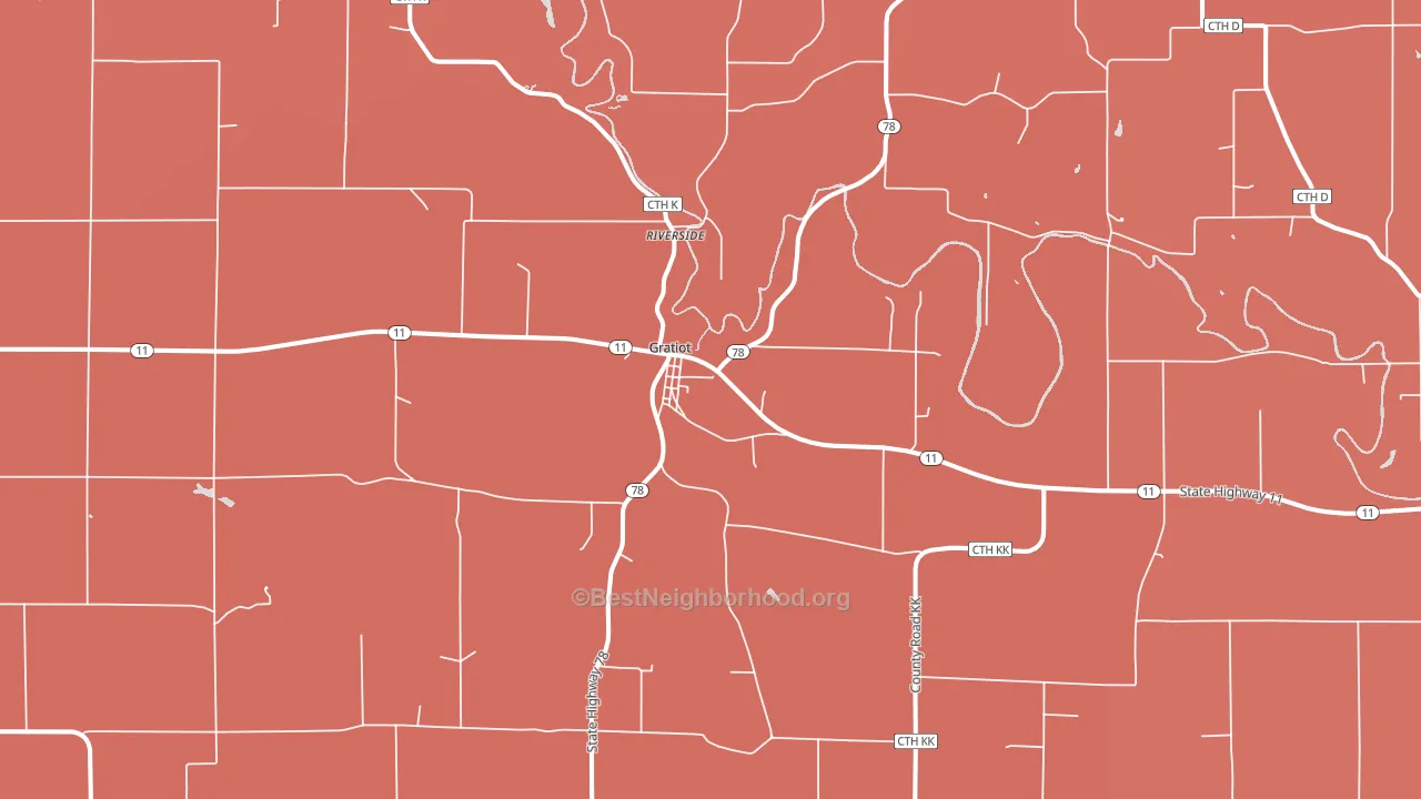 Gratiot, WI block-group political-lean map