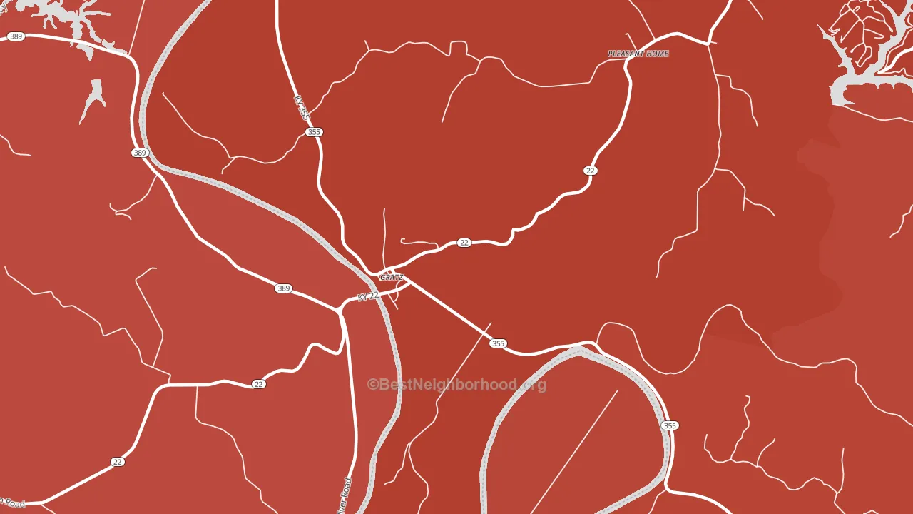 Gratz, KY block-group political-lean map