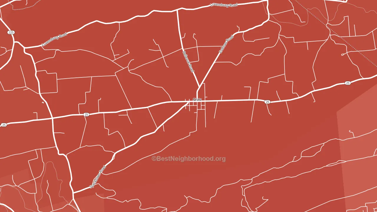 Gratz, PA block-group political-lean map