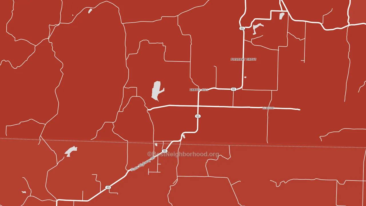 Gravel Hill, AR block-group political-lean map
