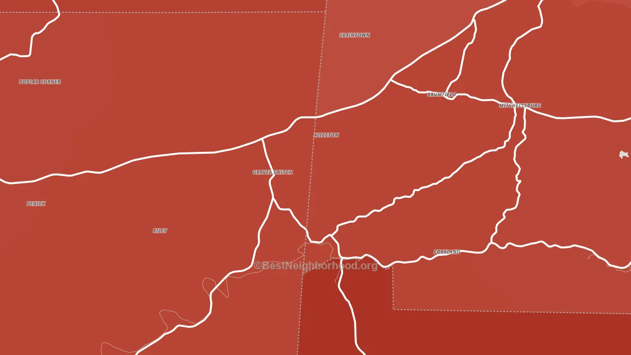 Gravel Switch, KY block-group political-lean map