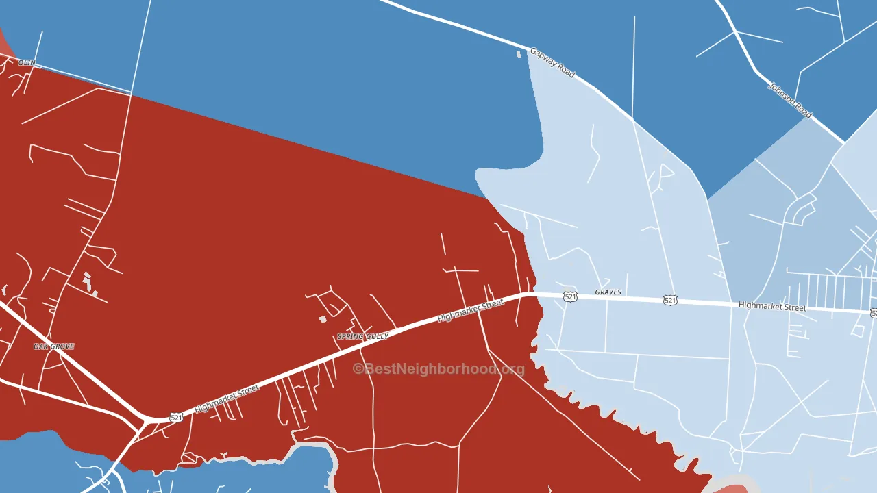 Graves, SC block-group political-lean map