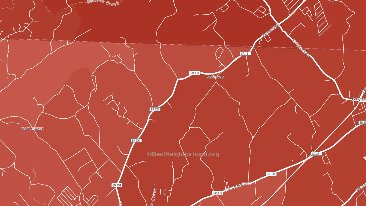 Graveston, TN block-group political-lean map