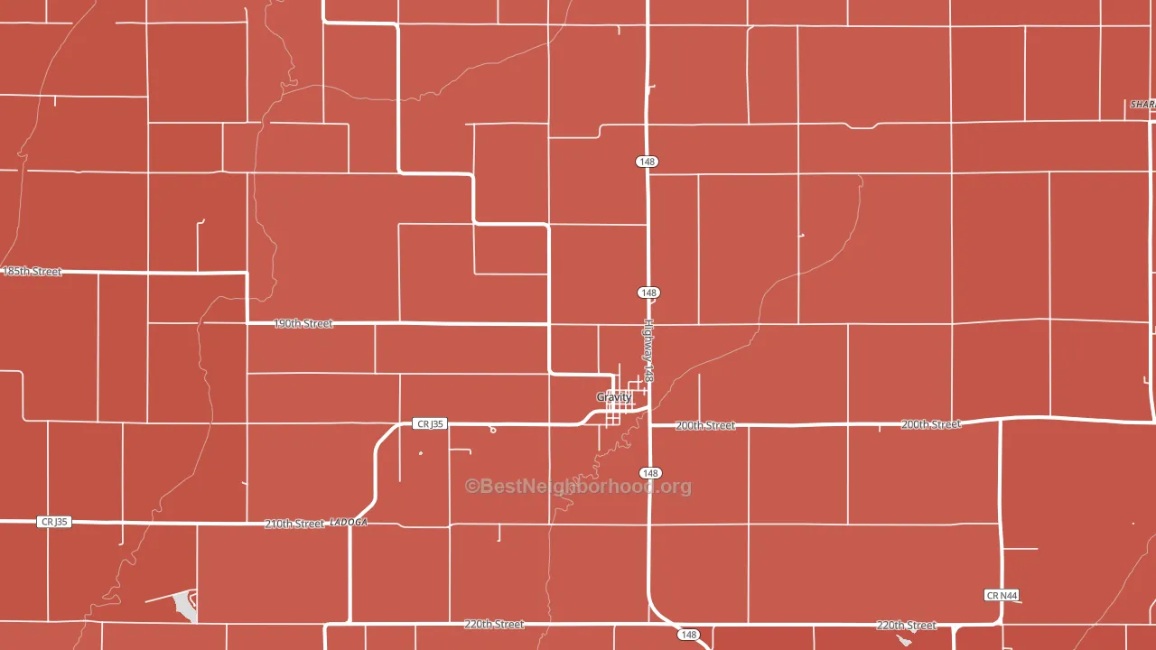 Gravity, IA block-group political-lean map