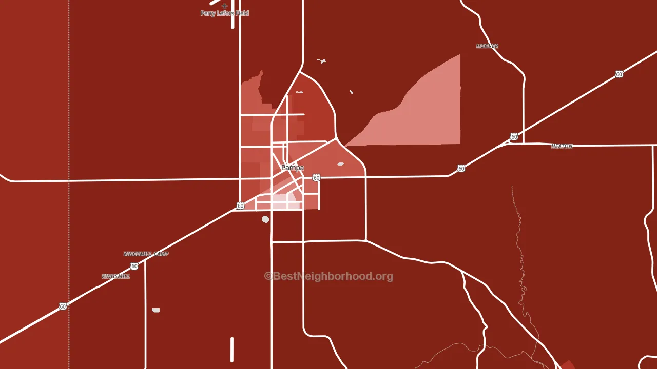 Gray County, TX block-group political-lean map