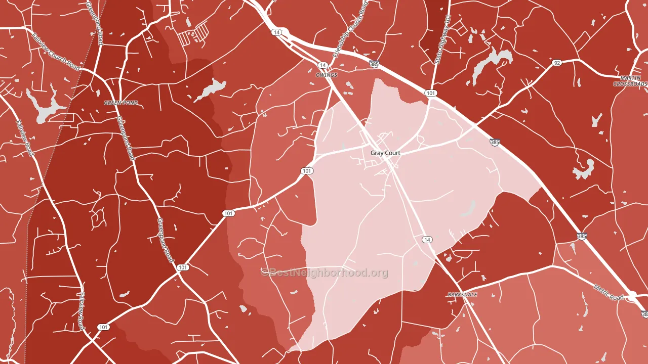 Gray Court, SC block-group political-lean map