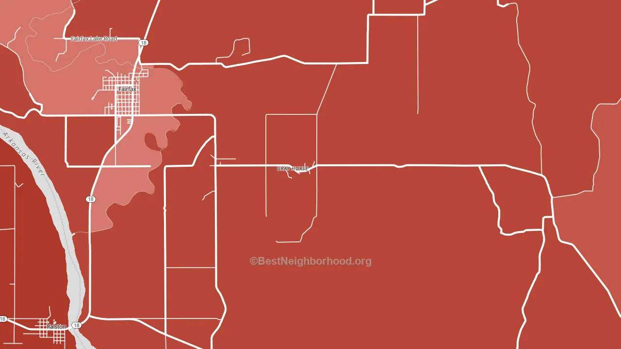 Gray Horse, OK block-group political-lean map