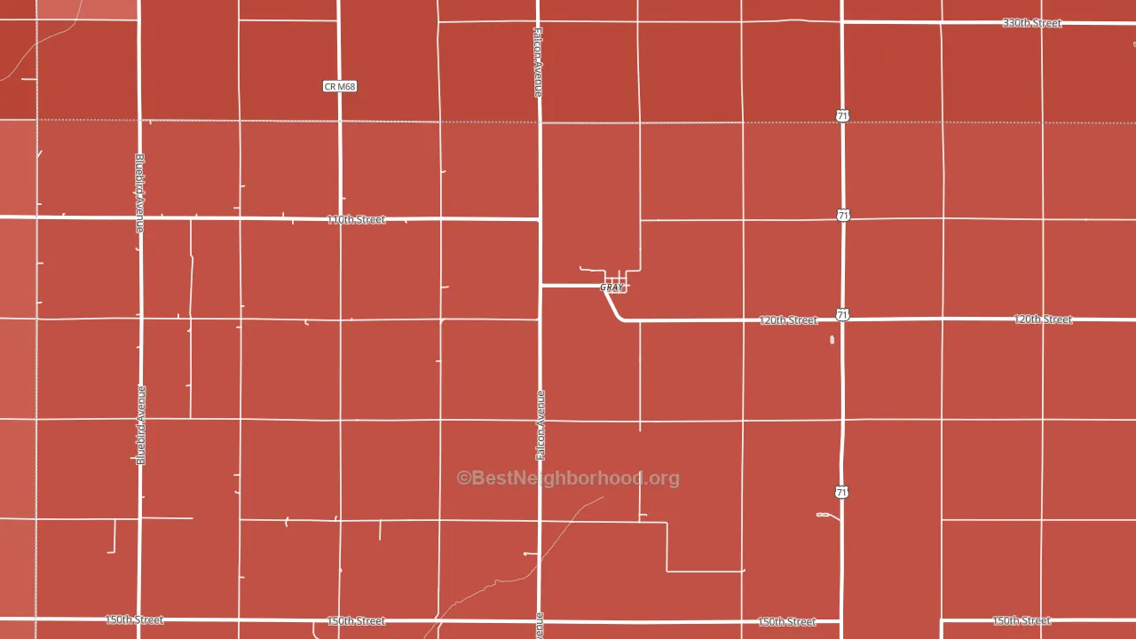 Gray, IA block-group political-lean map