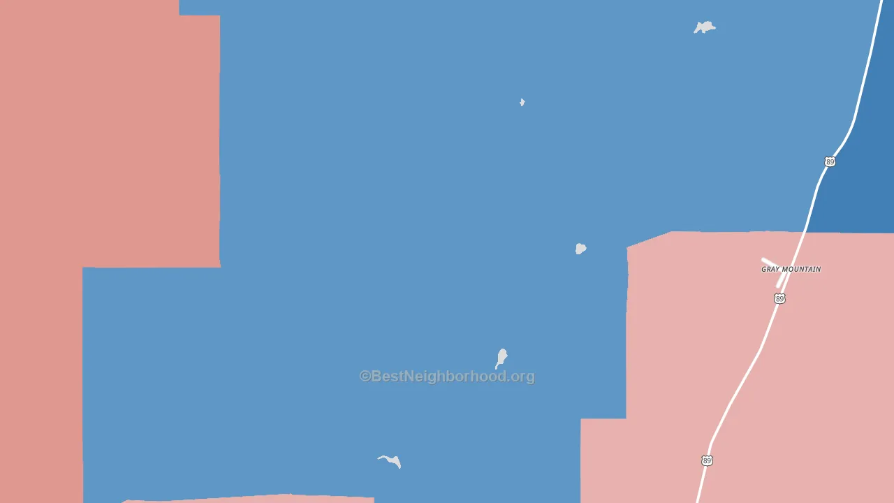 Gray Mountain, AZ block-group political-lean map
