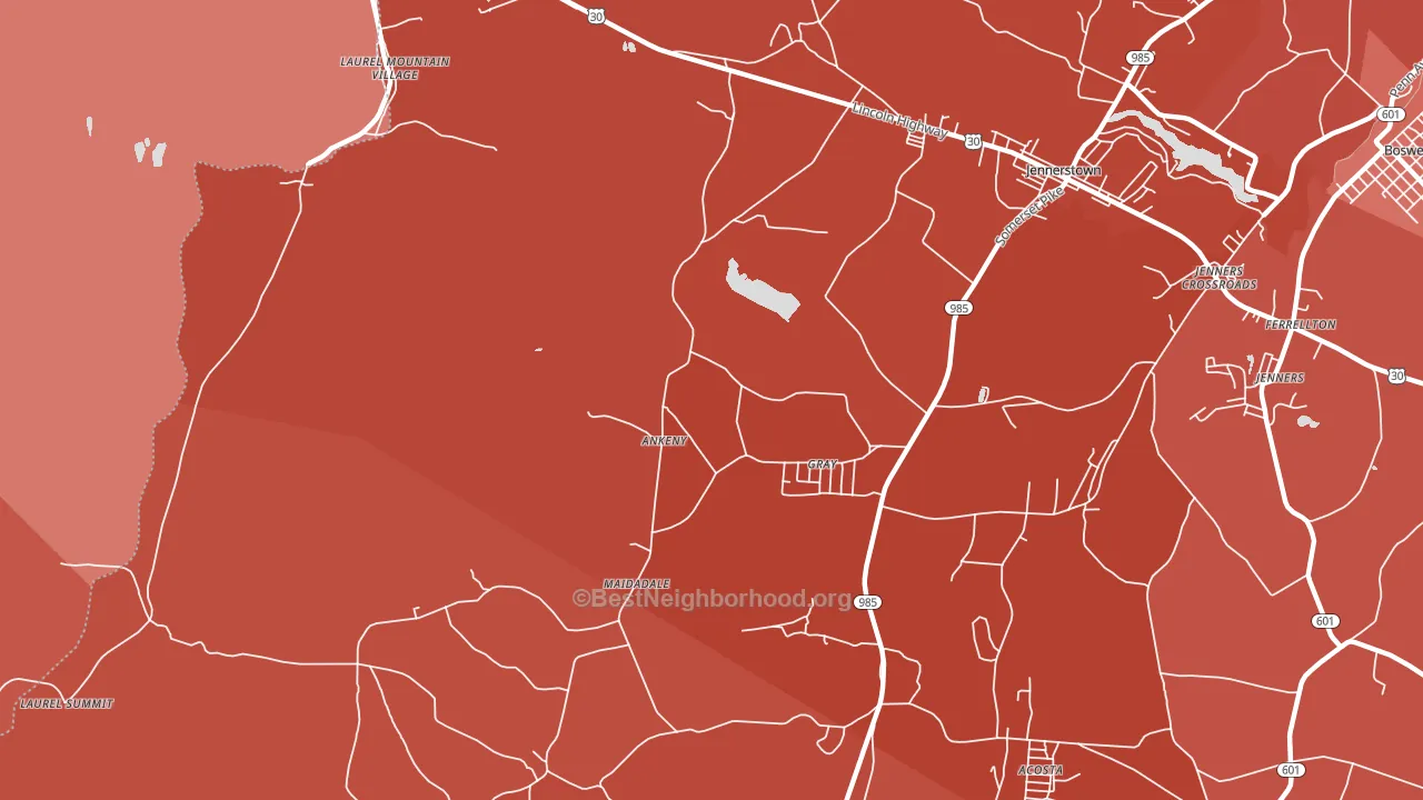 Gray, PA block-group political-lean map