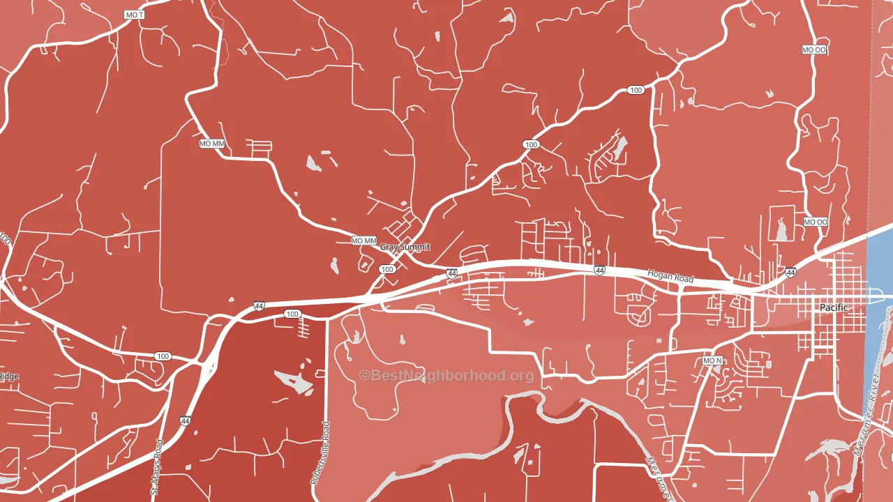 Gray Summit, MO block-group political-lean map