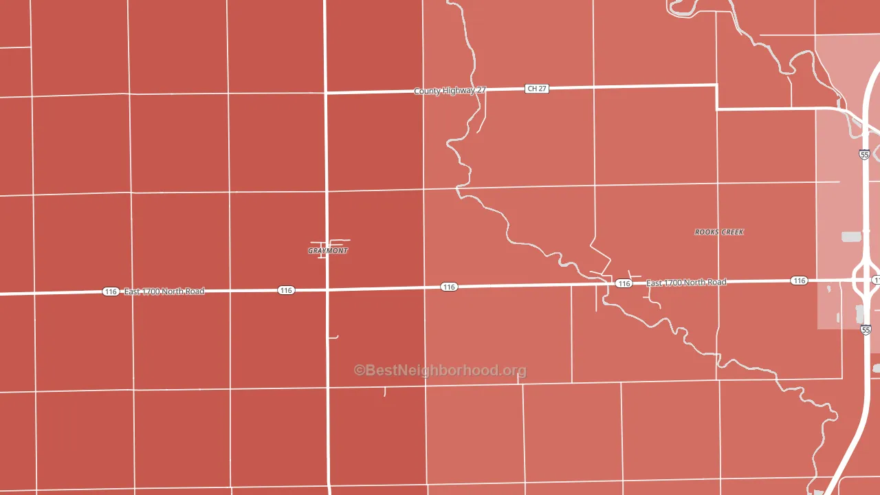 Graymont, IL block-group political-lean map