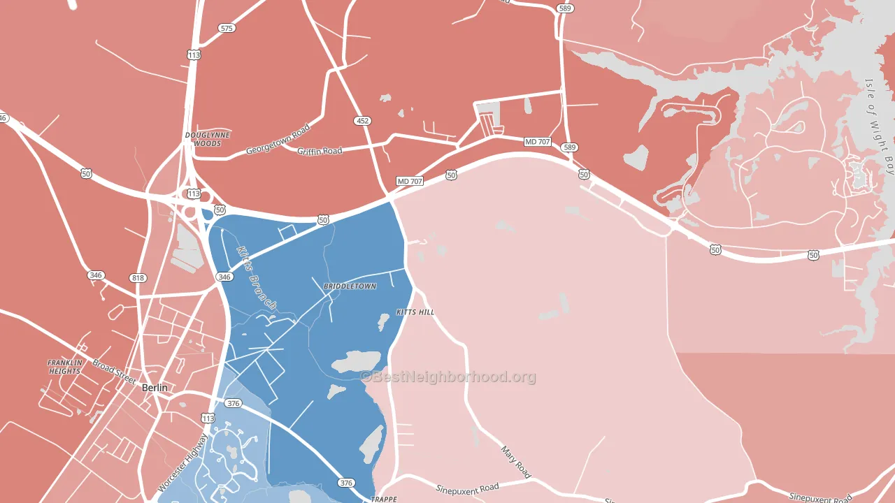 Grays Corner, MD block-group political-lean map