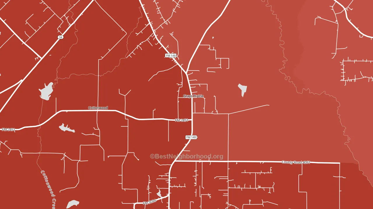 Grays Prairie, TX block-group political-lean map