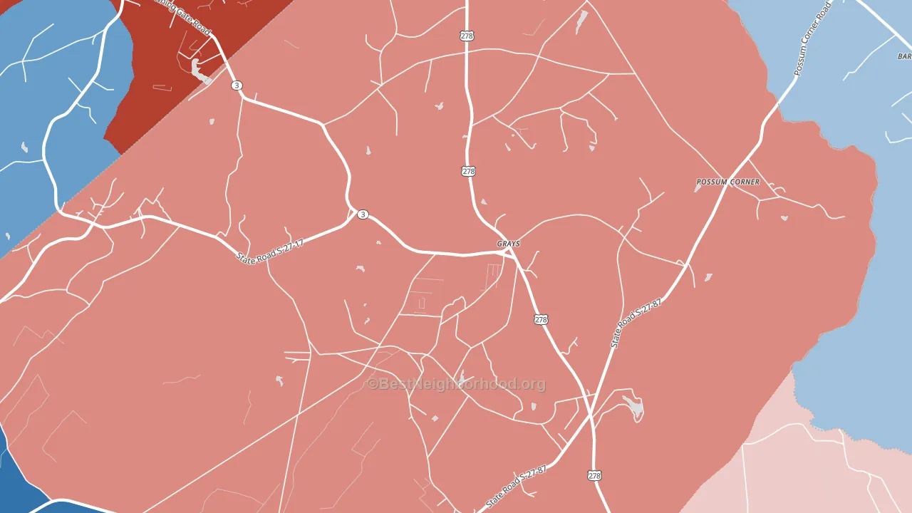 Grays, SC block-group political-lean map
