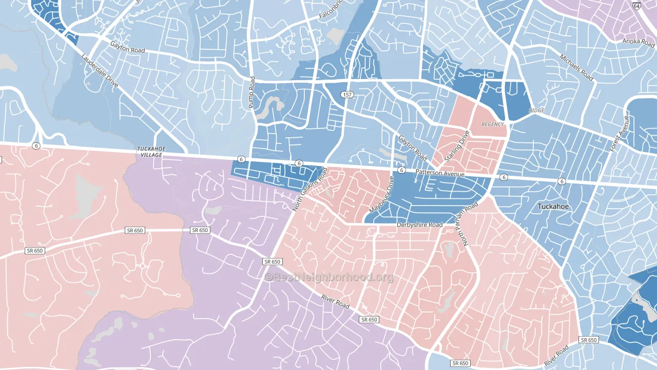 Grayson Hill, Tuckahoe, VA block-group political-lean map