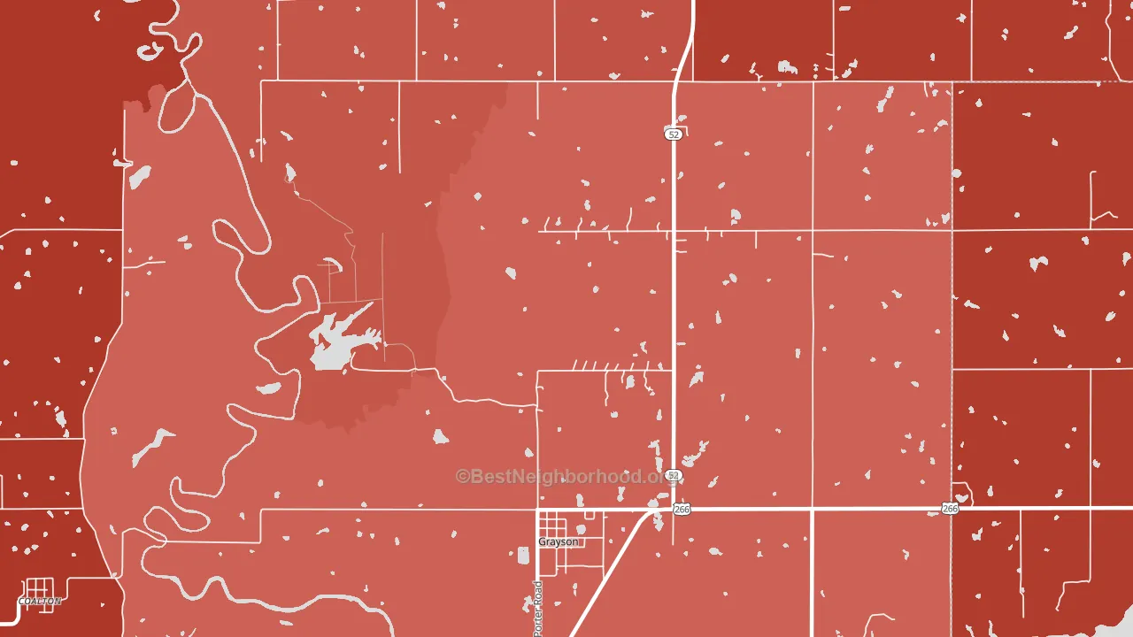 Grayson, OK block-group political-lean map