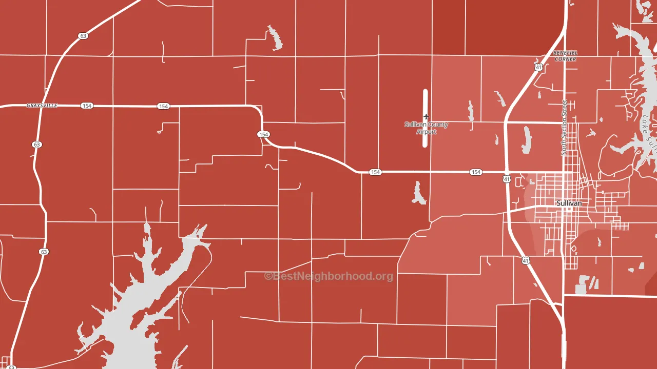 Graysville, IN block-group political-lean map