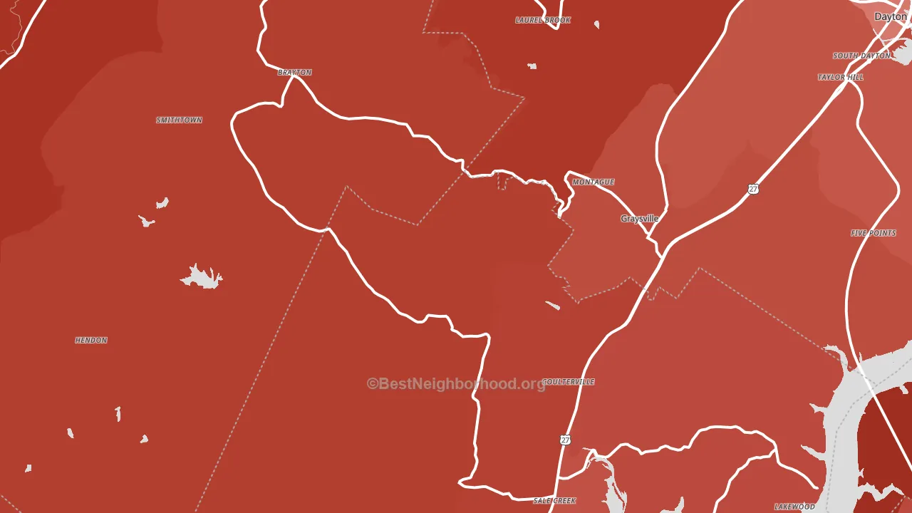 Graysville, TN block-group political-lean map