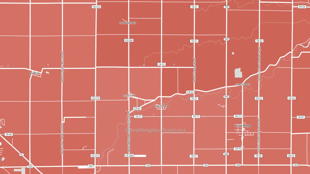 Graytown, OH block-group political-lean map