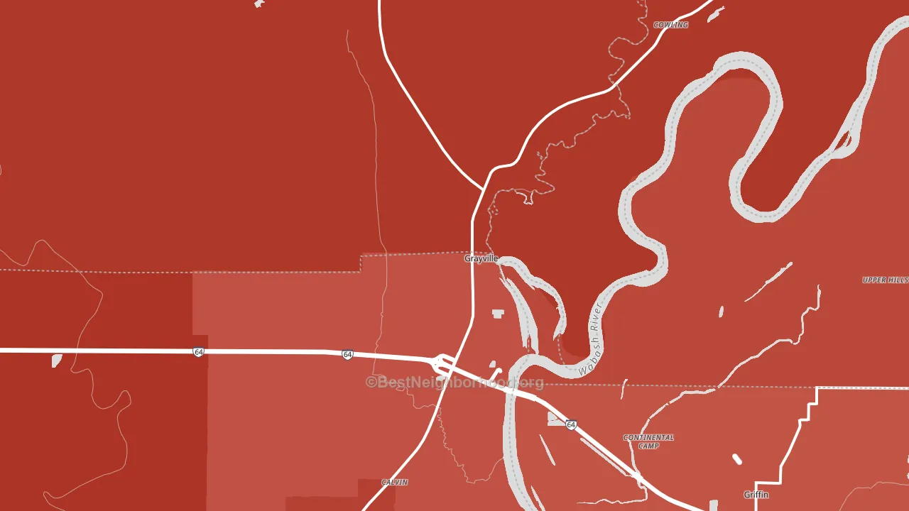 Grayville, IL block-group political-lean map