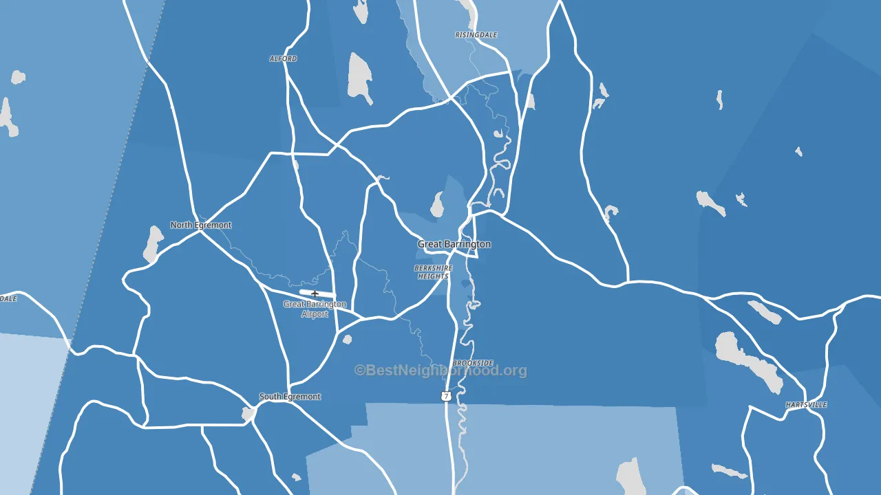 Great Barrington, MA block-group political-lean map
