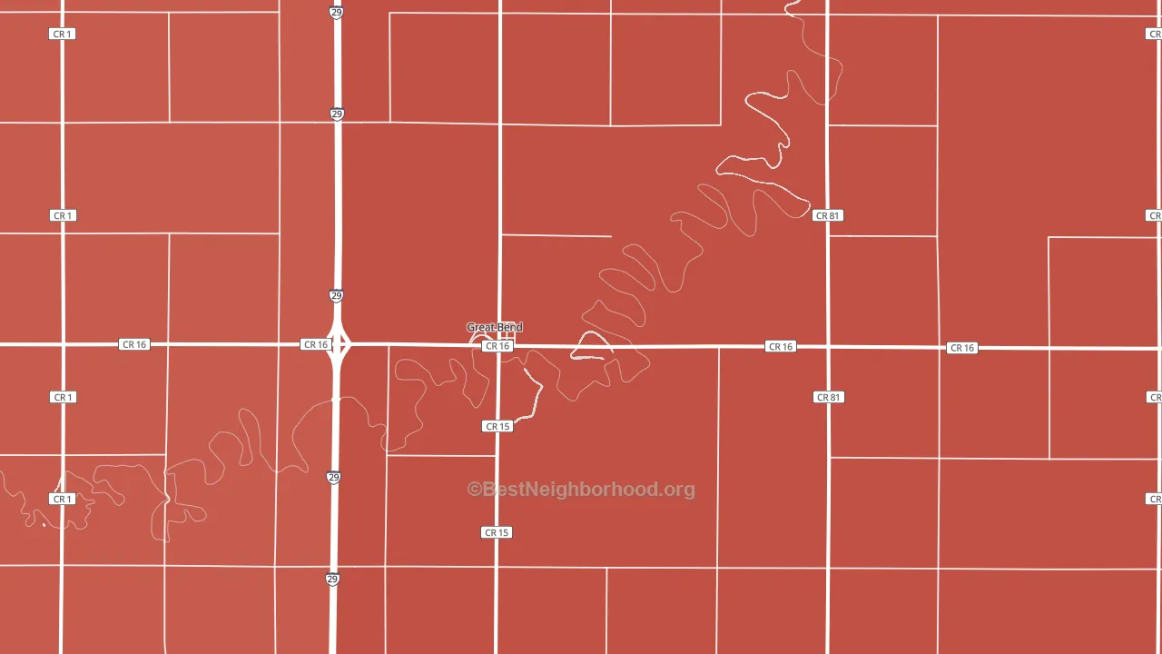 Great Bend, ND block-group political-lean map
