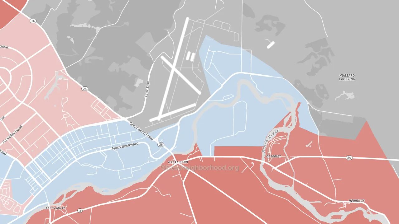 Great Bend, NY block-group political-lean map