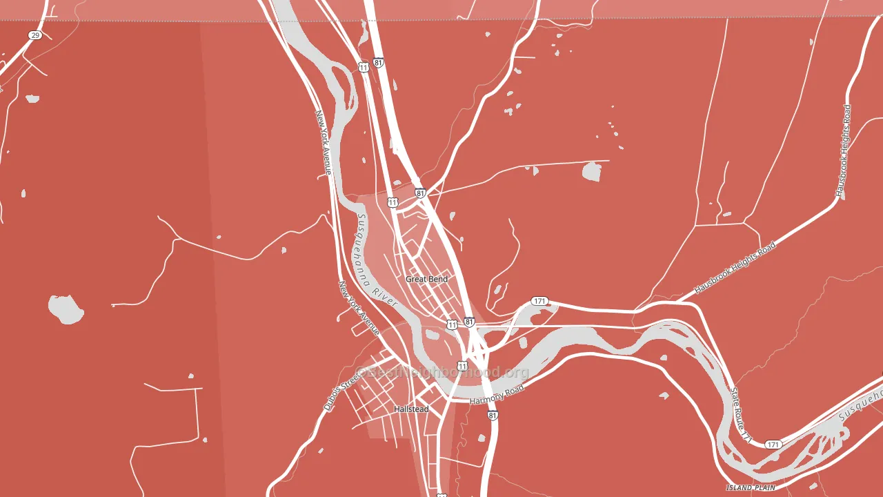 Great Bend, PA block-group political-lean map