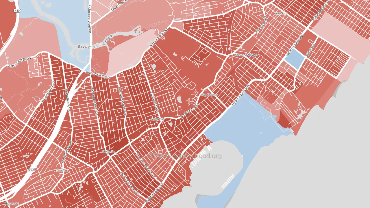 Great Kills, Staten Island, NY block-group political-lean map