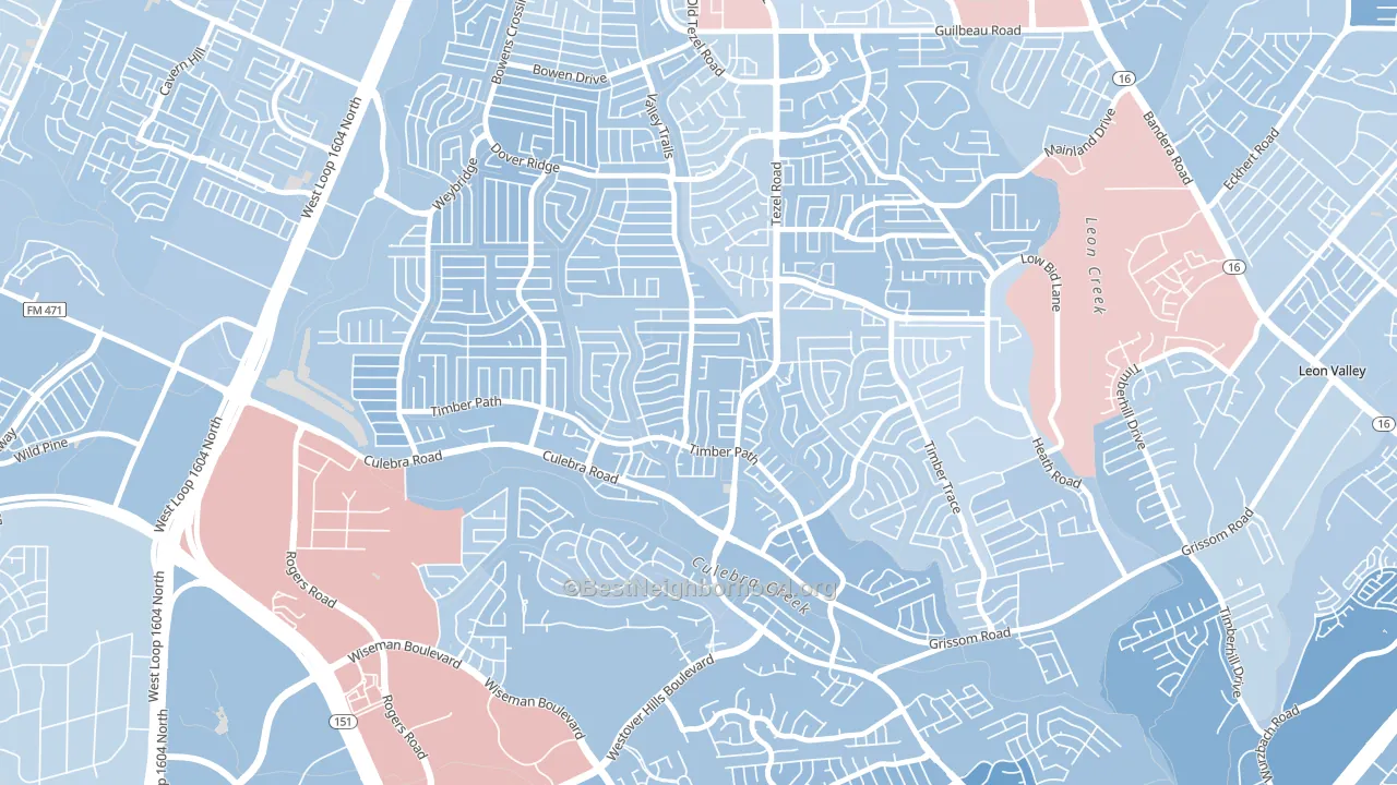 Great Northwest, San Antonio, TX block-group political-lean map