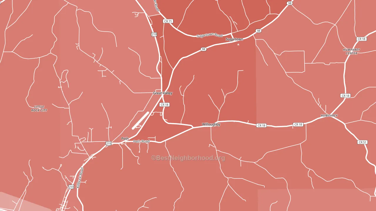 Great Valley, NY block-group political-lean map