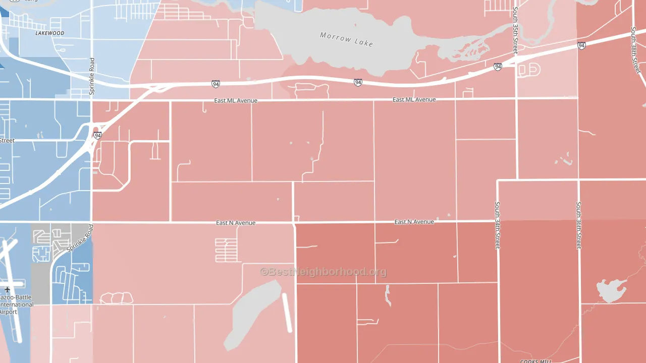 Greater Galesburg, MI block-group political-lean map
