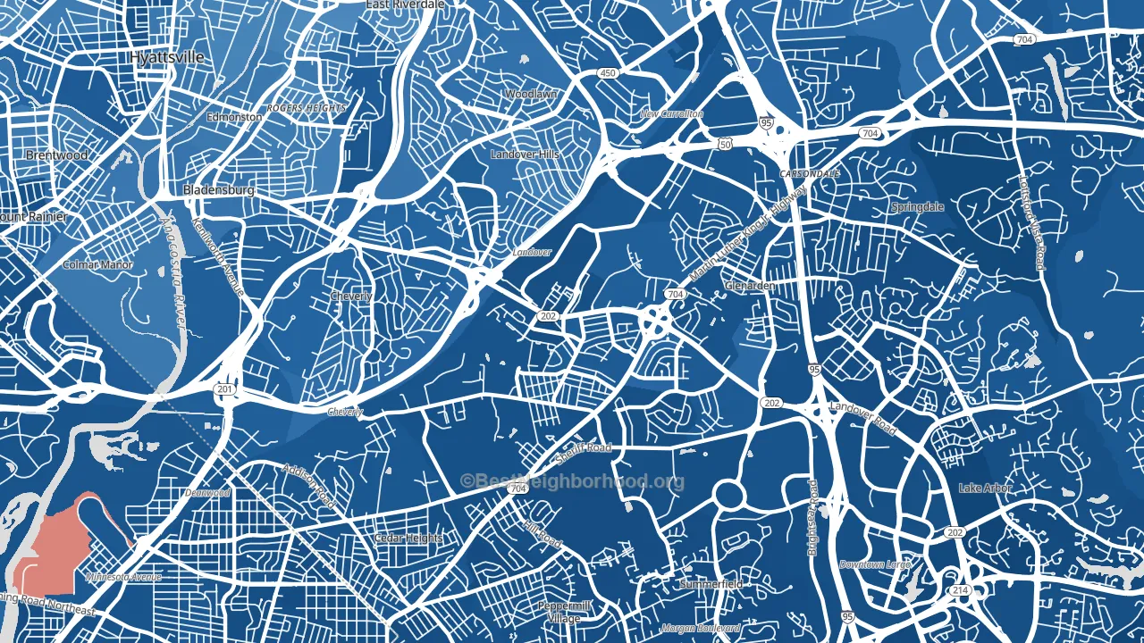 Greater Landover, Landover, MD block-group political-lean map