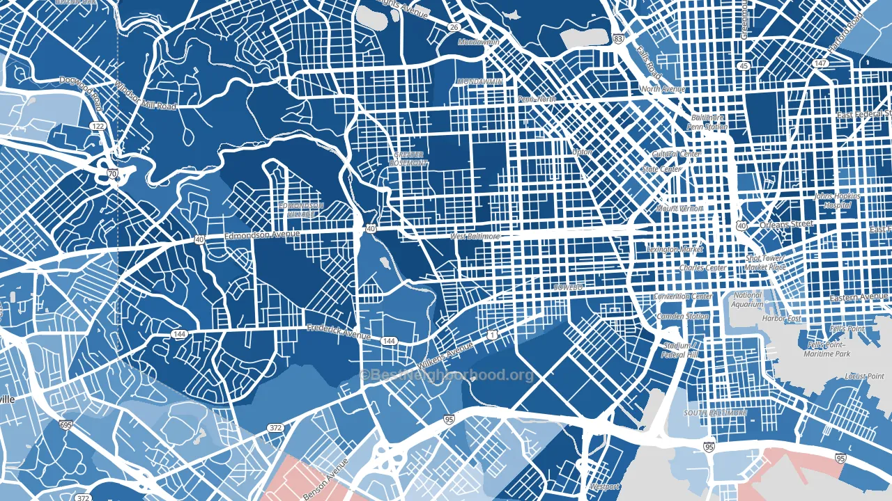 Greater Rosemont, Baltimore, MD block-group political-lean map