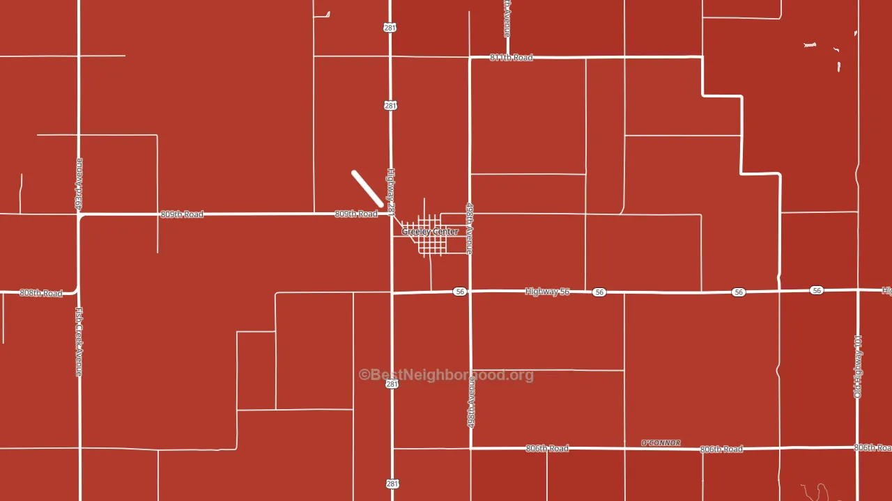 Greeley Center, NE block-group political-lean map