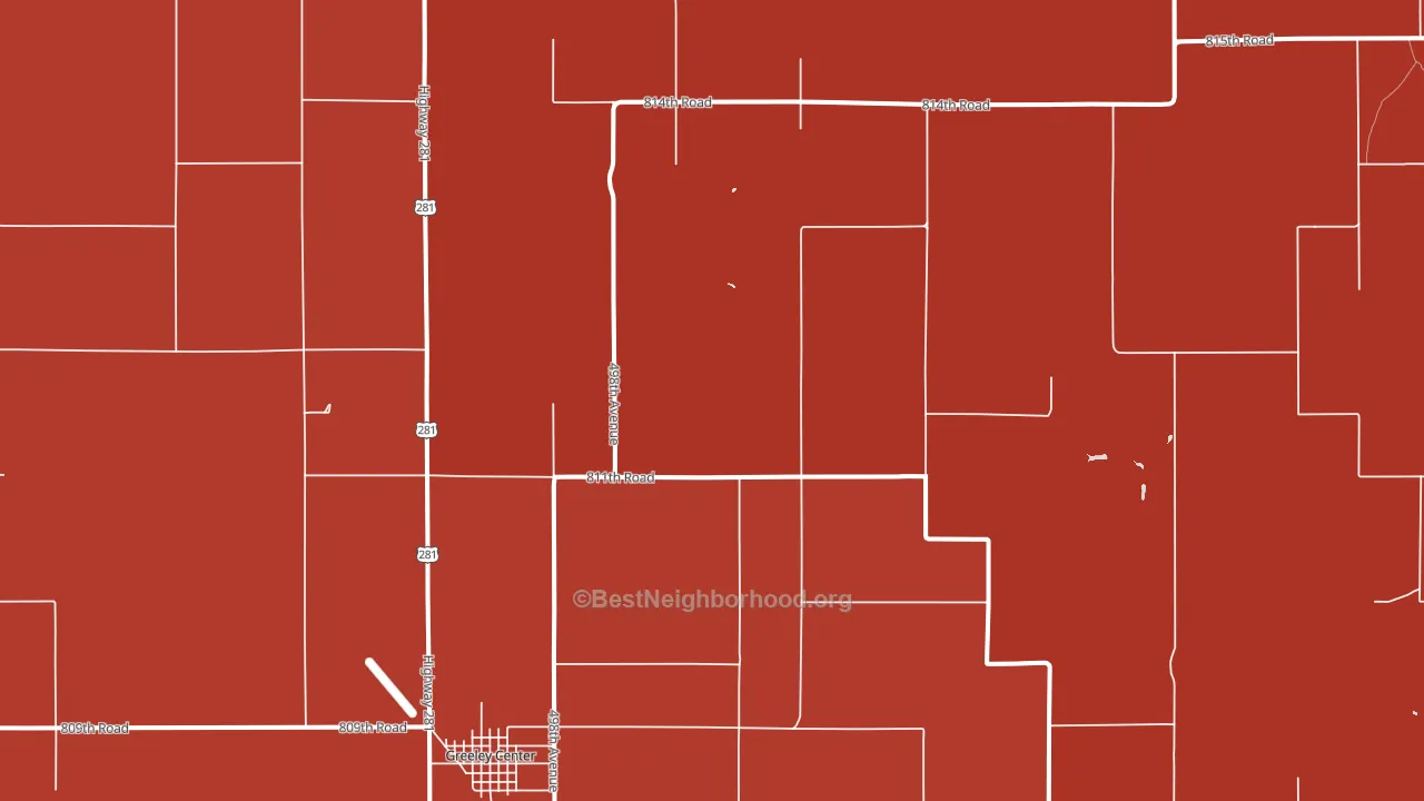 Greeley, NE block-group political-lean map