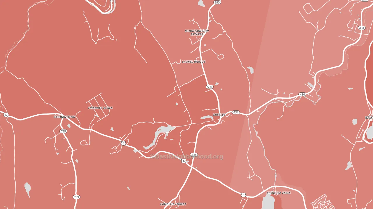 Greeley, PA block-group political-lean map