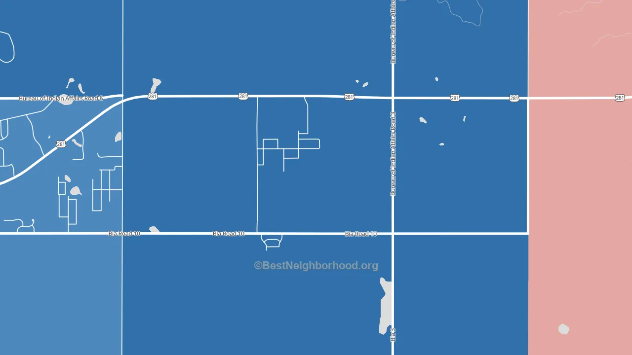 Green Acres, ND block-group political-lean map