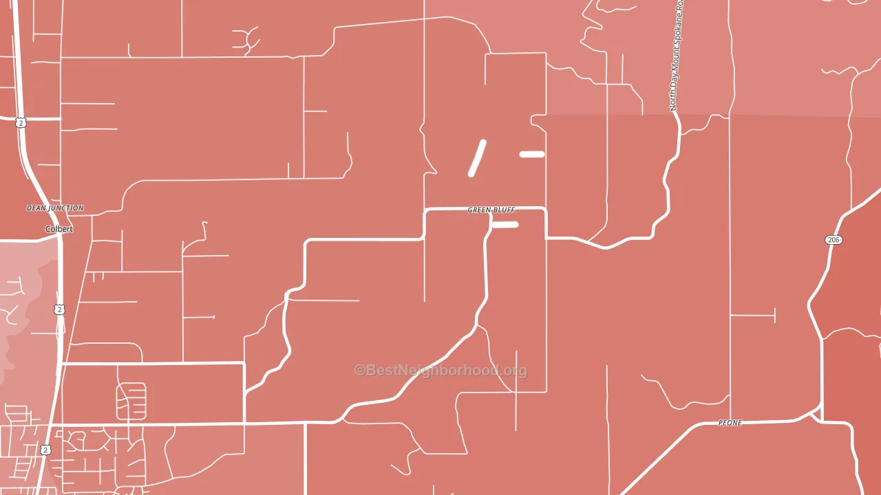 Green Bluff, WA block-group political-lean map