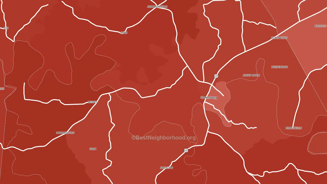 Green County, KY block-group political-lean map