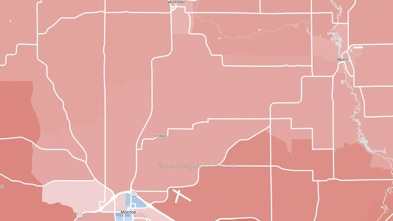 Green County, WI block-group political-lean map