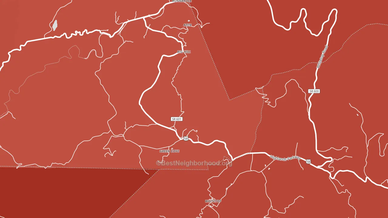 Green Cove, VA block-group political-lean map