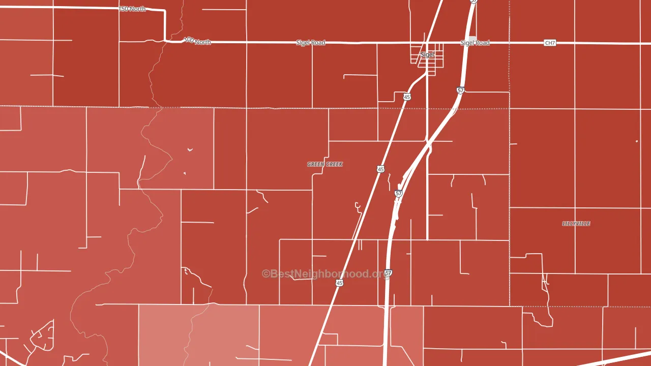 Green Creek, IL block-group political-lean map