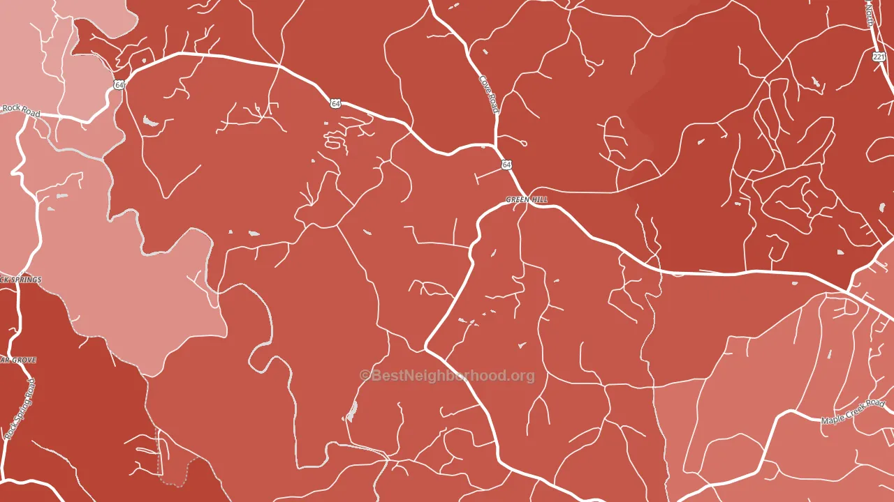 Green Hill, NC block-group political-lean map